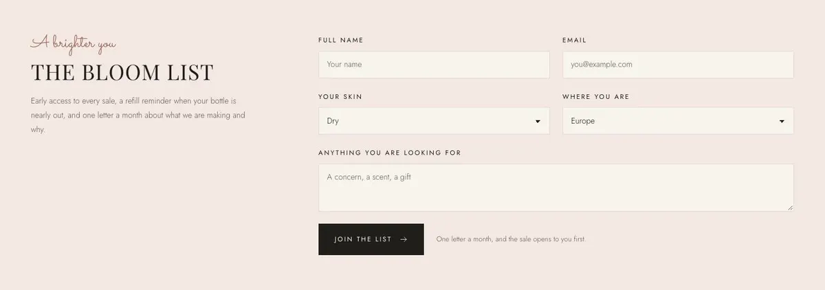 Still Wellness template — List section