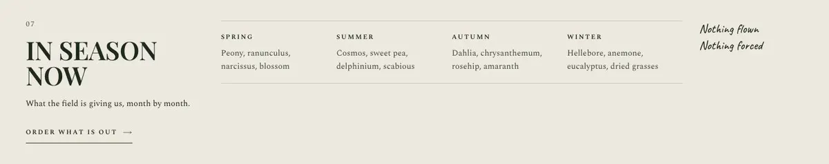 Wedding Atelier template — Calendar section