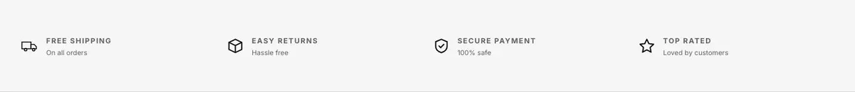 Dated Flash Sale template — Promises section