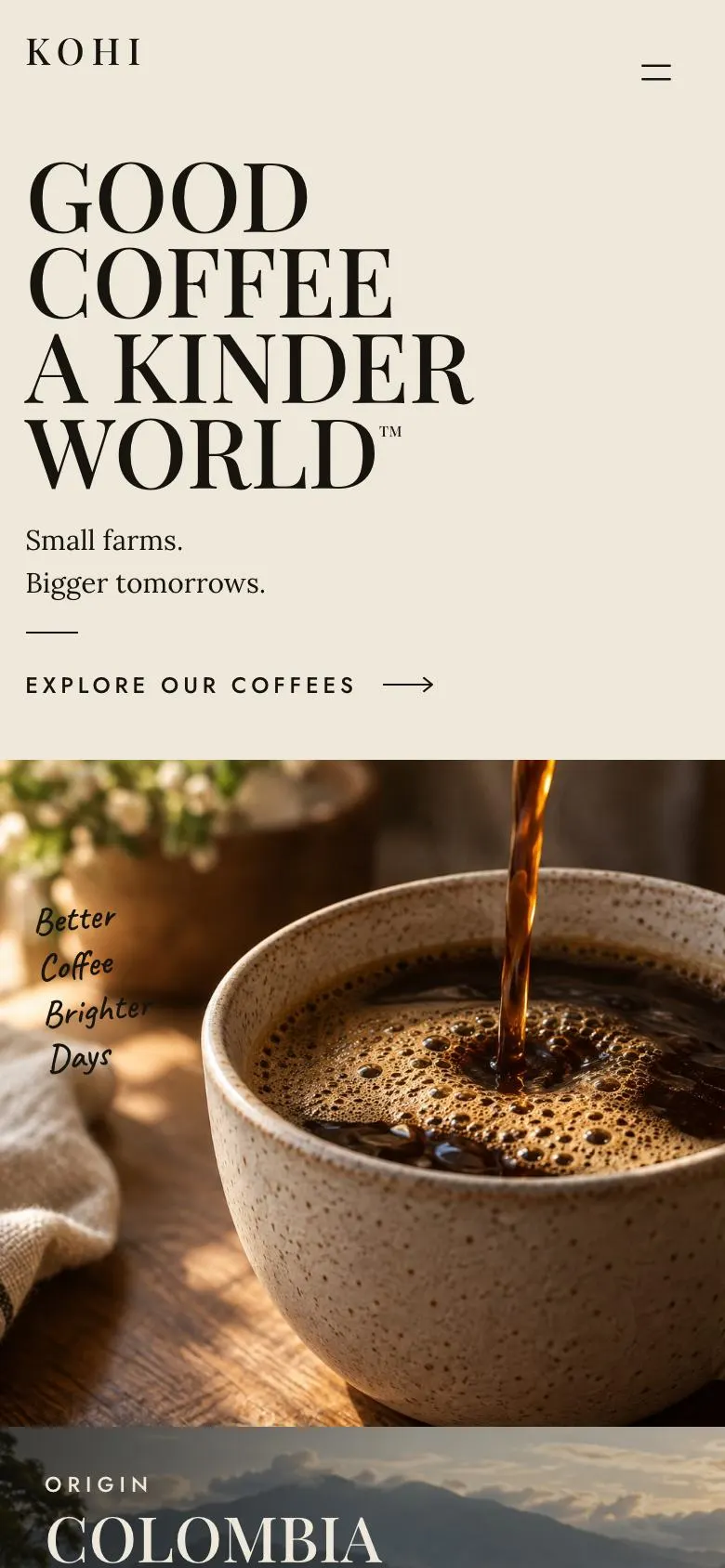 Recurring Box Subscription landing page template on a phone