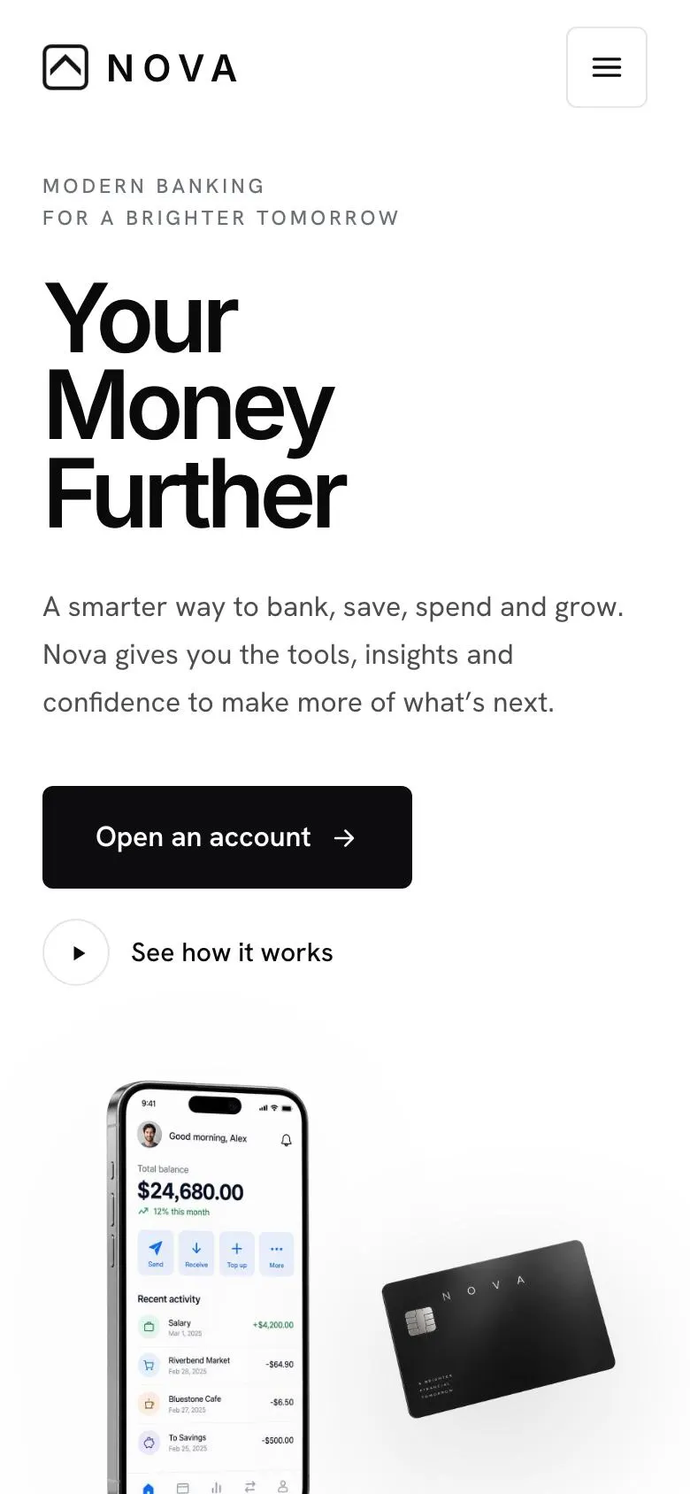 Mobile App Install landing page template on a phone