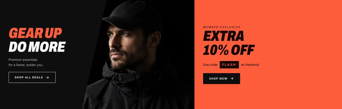 Dated Flash Sale template — Gear section