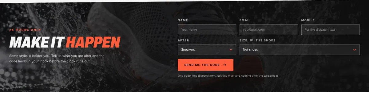 Dated Flash Sale template — Claim section