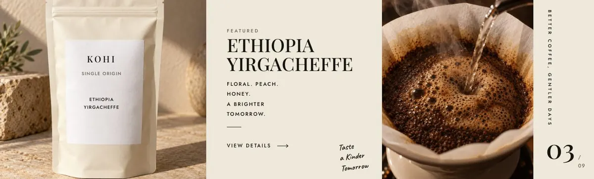 Recurring Box Subscription template — Coffees section