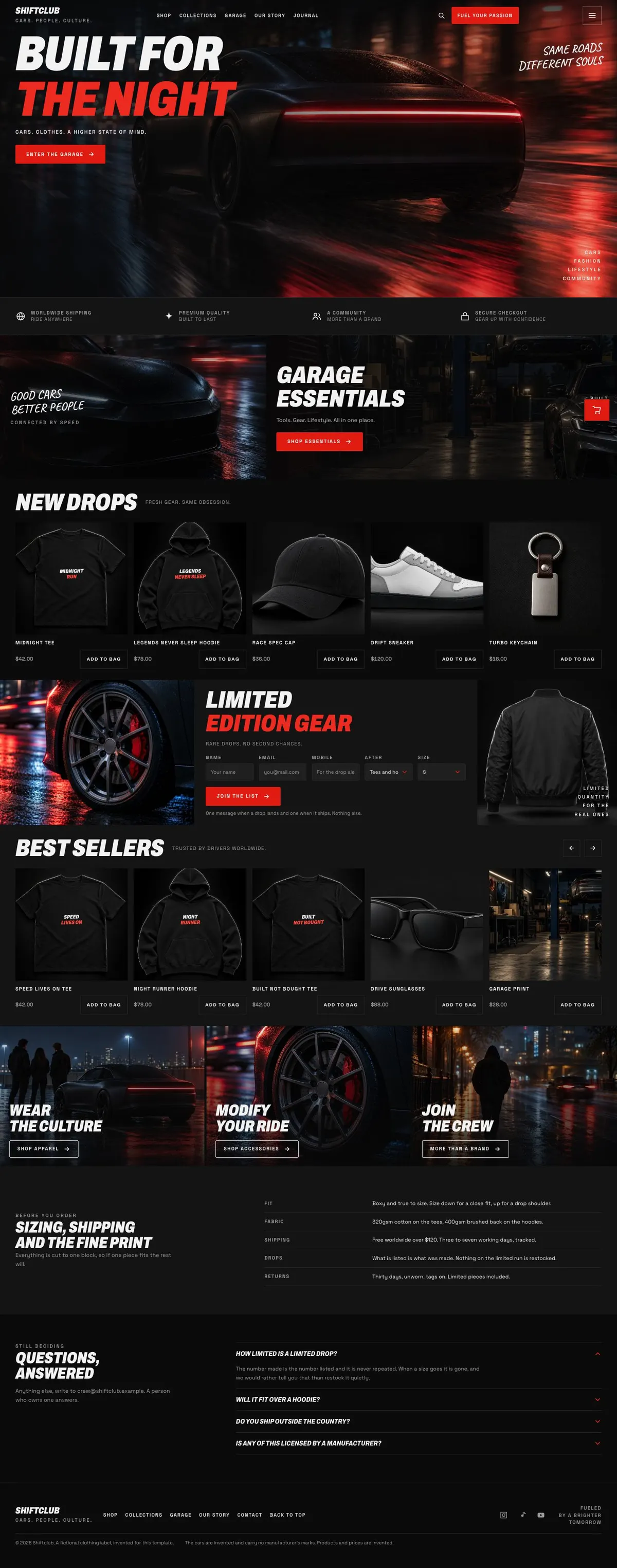 Campaign Promotion template, the whole page on desktop