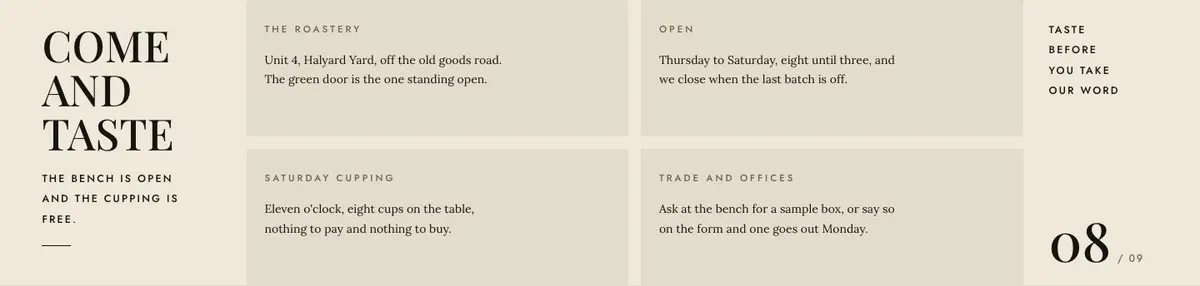 Recurring Box Subscription template — Visit section