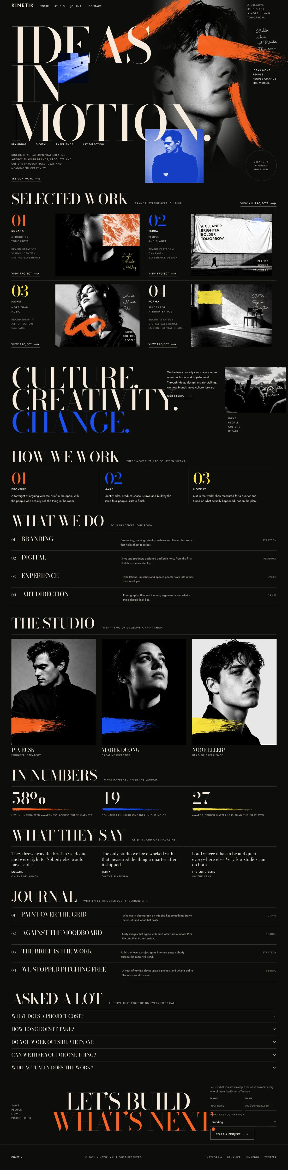 Growth Agency template, the whole page on desktop