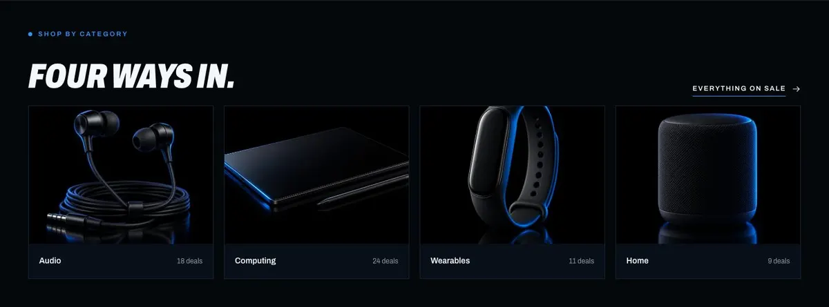 Gadget Launch template — Shop section