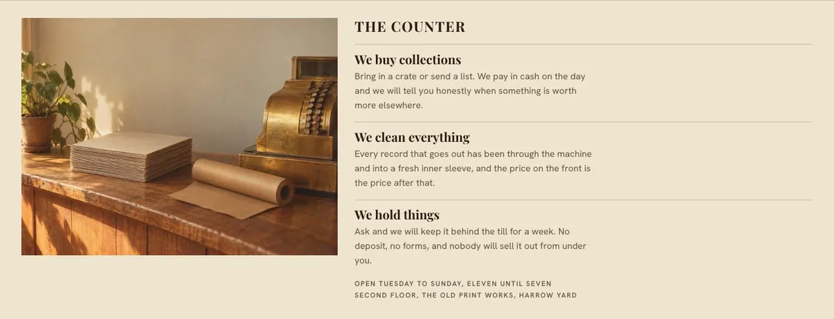 Wholesale Trade template — Counter section