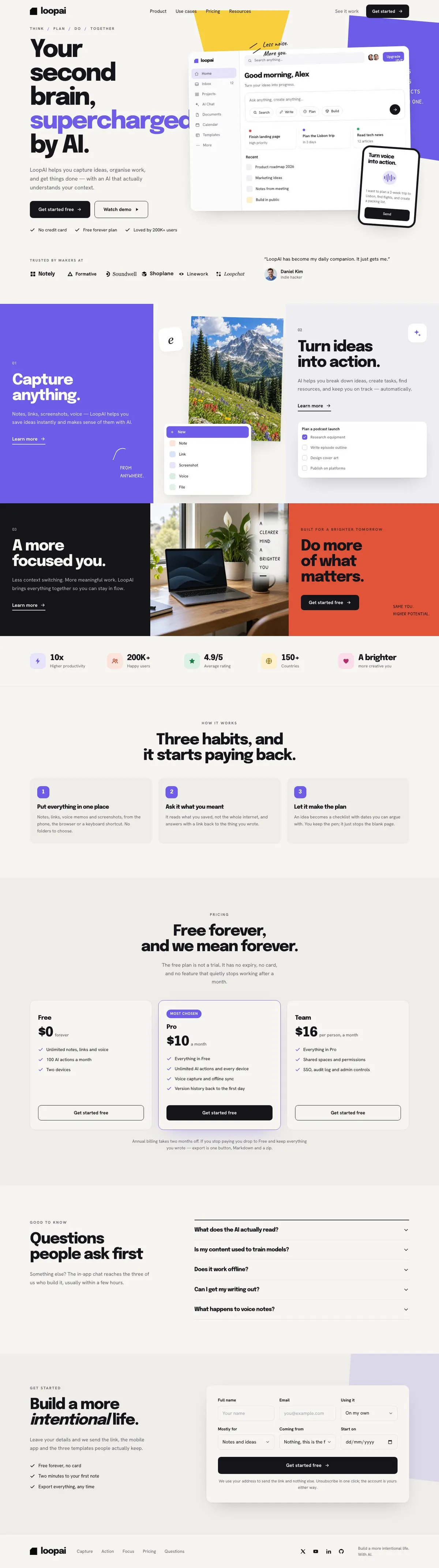 Marketing Tool SaaS template, the whole page on desktop
