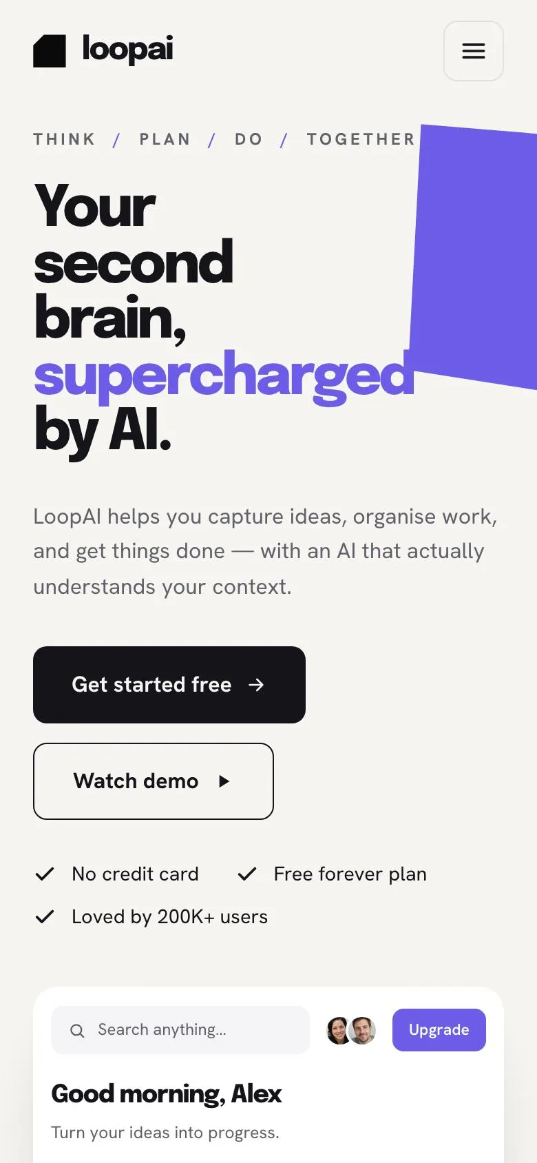 Marketing Tool SaaS landing page template on a phone