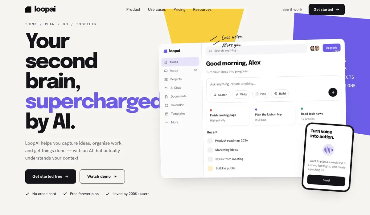 Marketing Tool SaaS template — Hero section