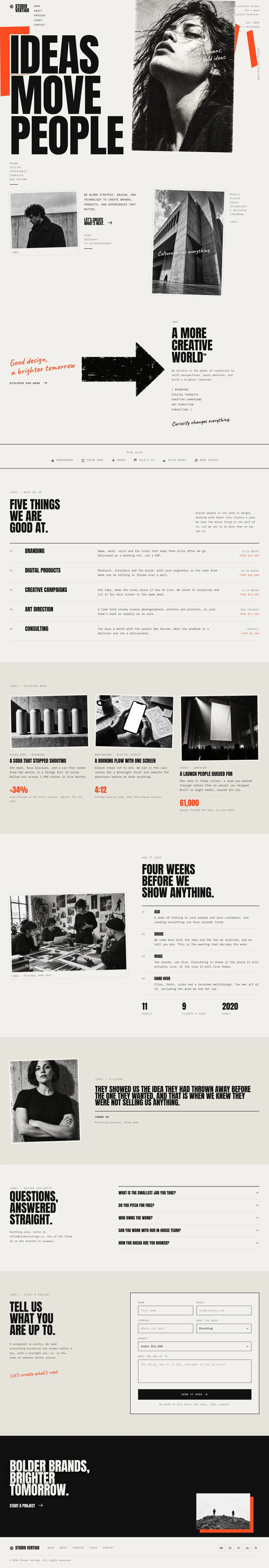 Product Design Studio template, the whole page on desktop