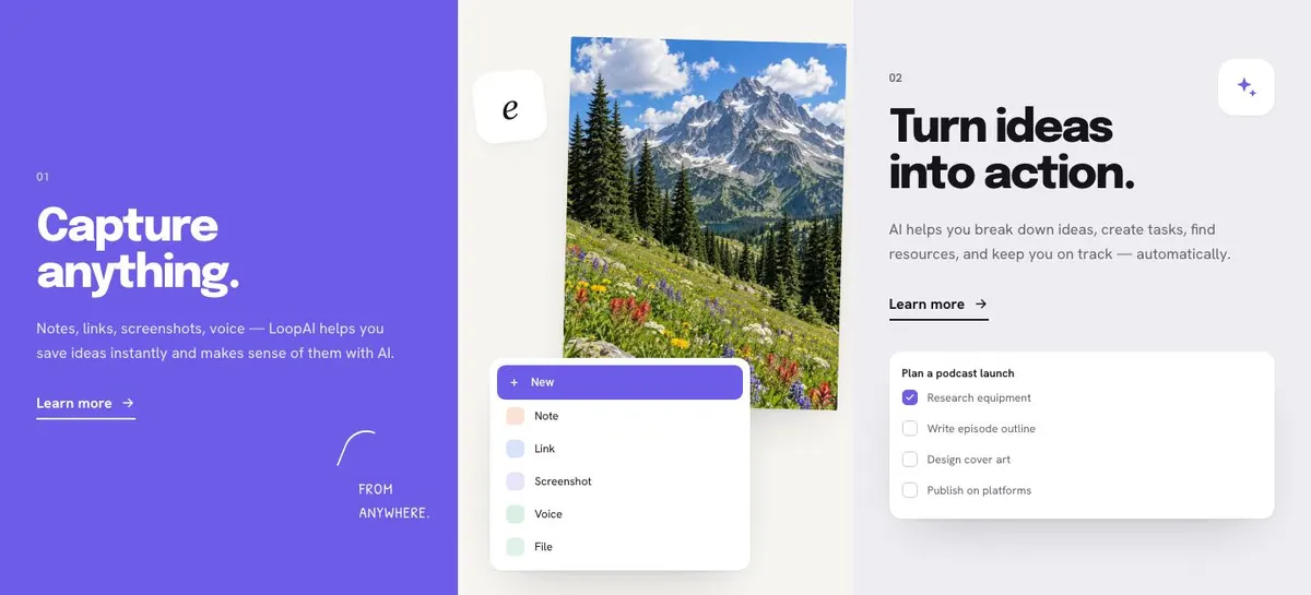 Marketing Tool SaaS template — Capture section