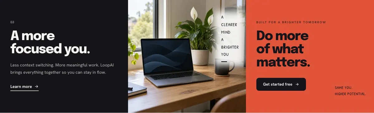 Marketing Tool SaaS template — Focus section