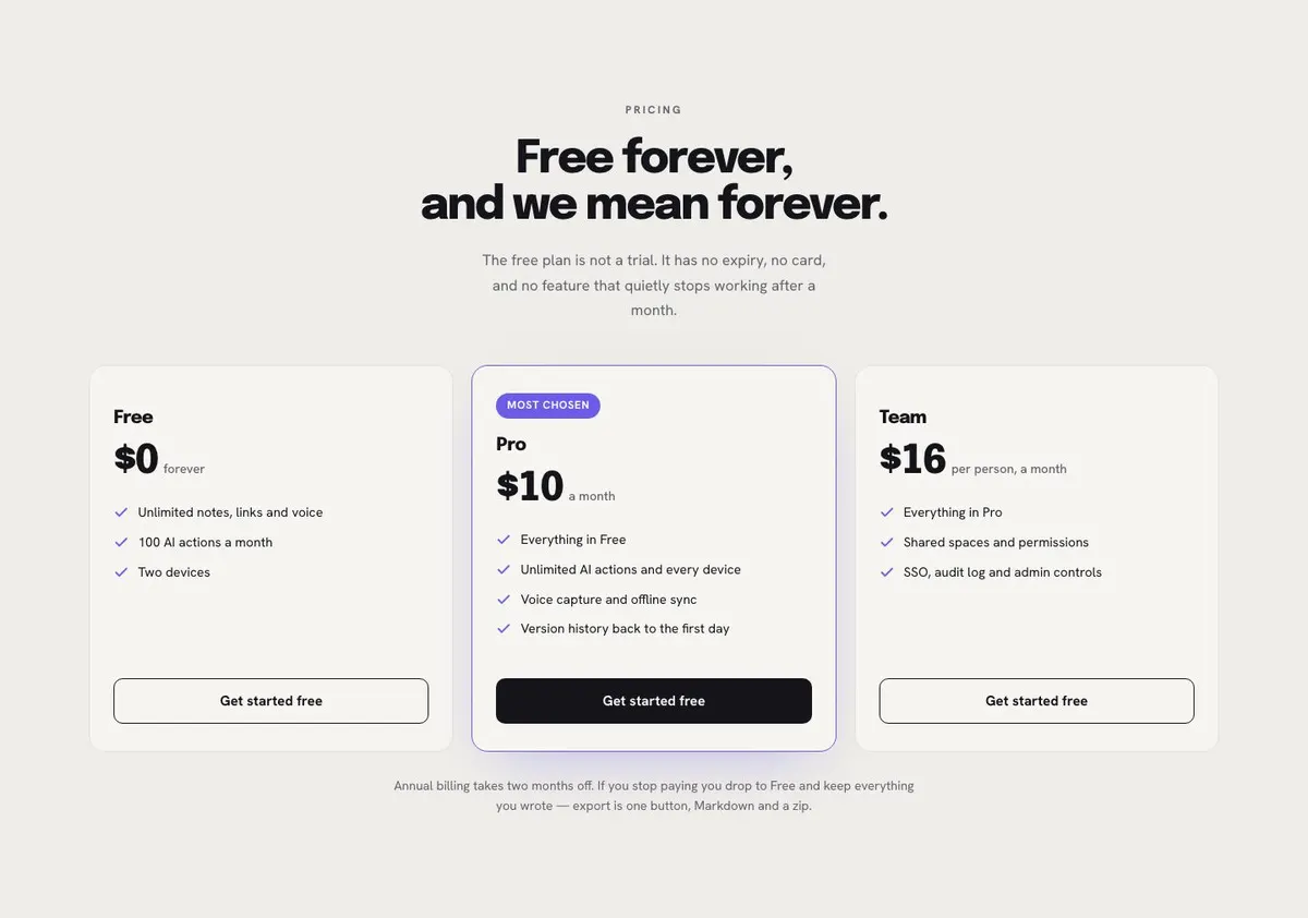 Marketing Tool SaaS template — Pricing section