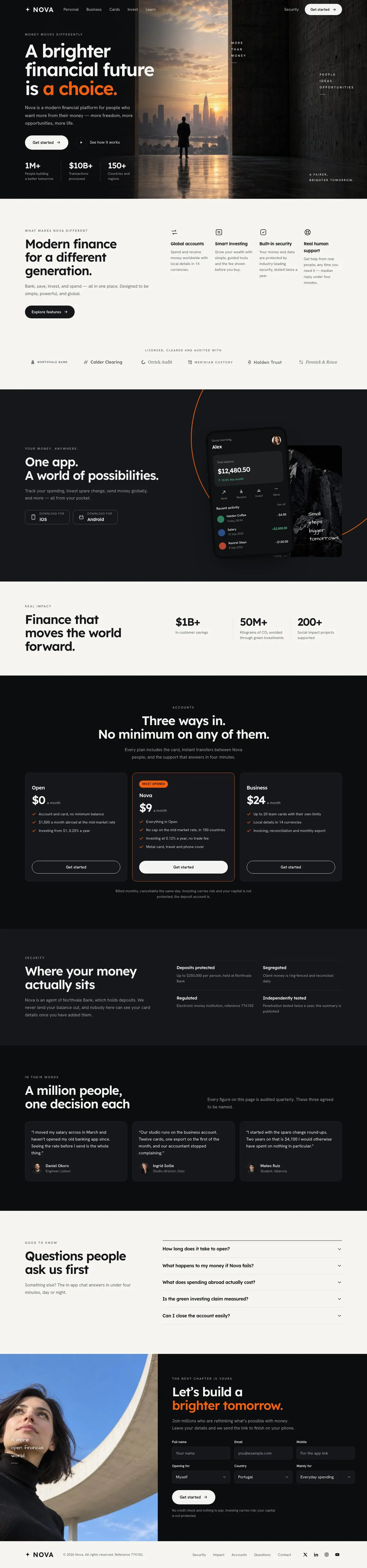 Project Finance Dashboard template, the whole page on desktop