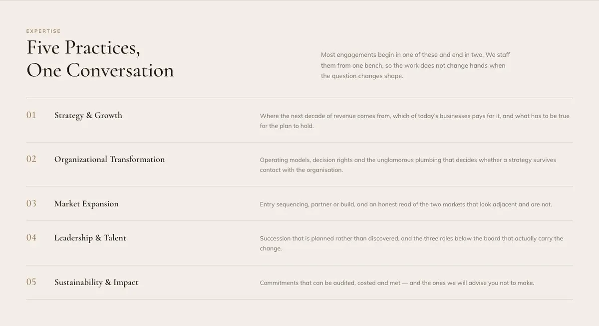 Warm B2B Workflow template — Expertise section