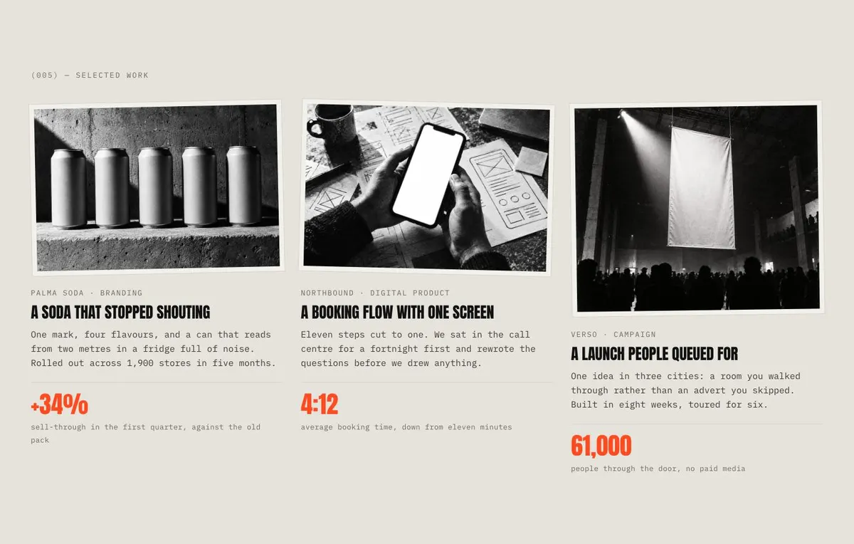 Product Design Studio template — Cases section