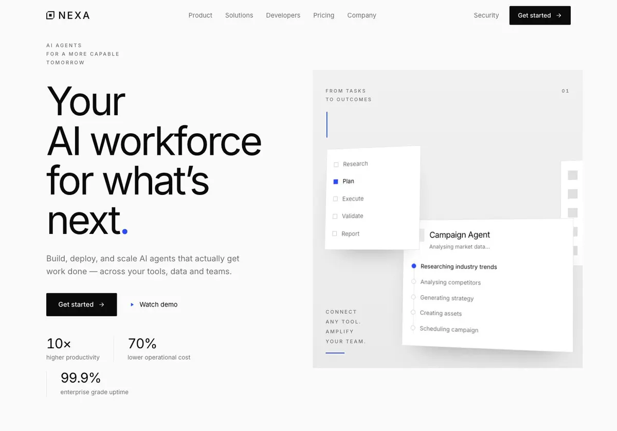 AI Inbound Agent template — Hero section