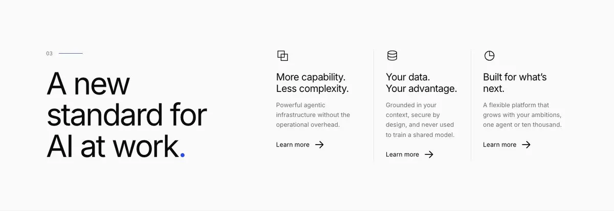 AI Inbound Agent template — Solutions section