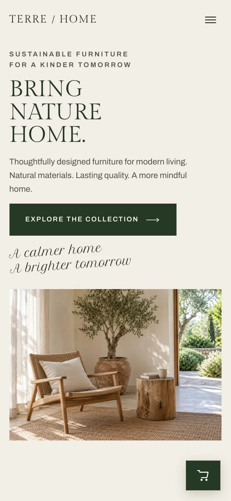 Floor Model Clearance landing page template on a phone