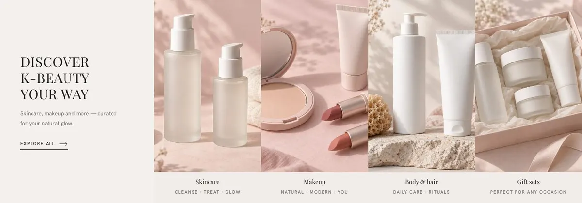 Skincare Summer Sale template — Collections section