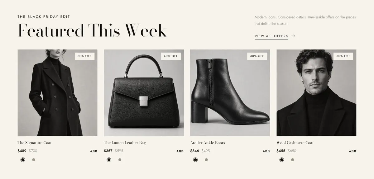 Black Friday Drop Board template — Edit section