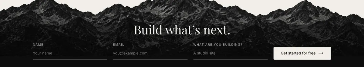 Website Builder Studio template — Get started section