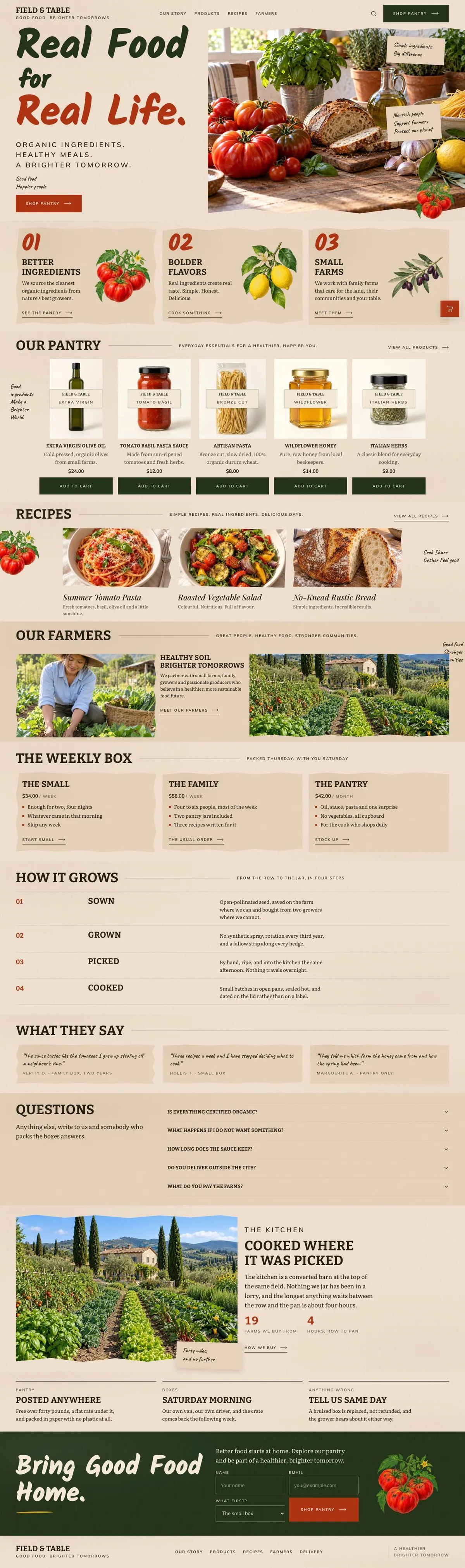Grocer Weekend Offers template, the whole page on desktop