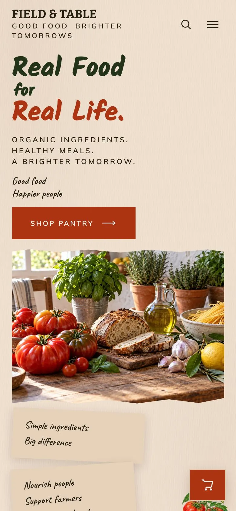 Grocer Weekend Offers landing page template on a phone