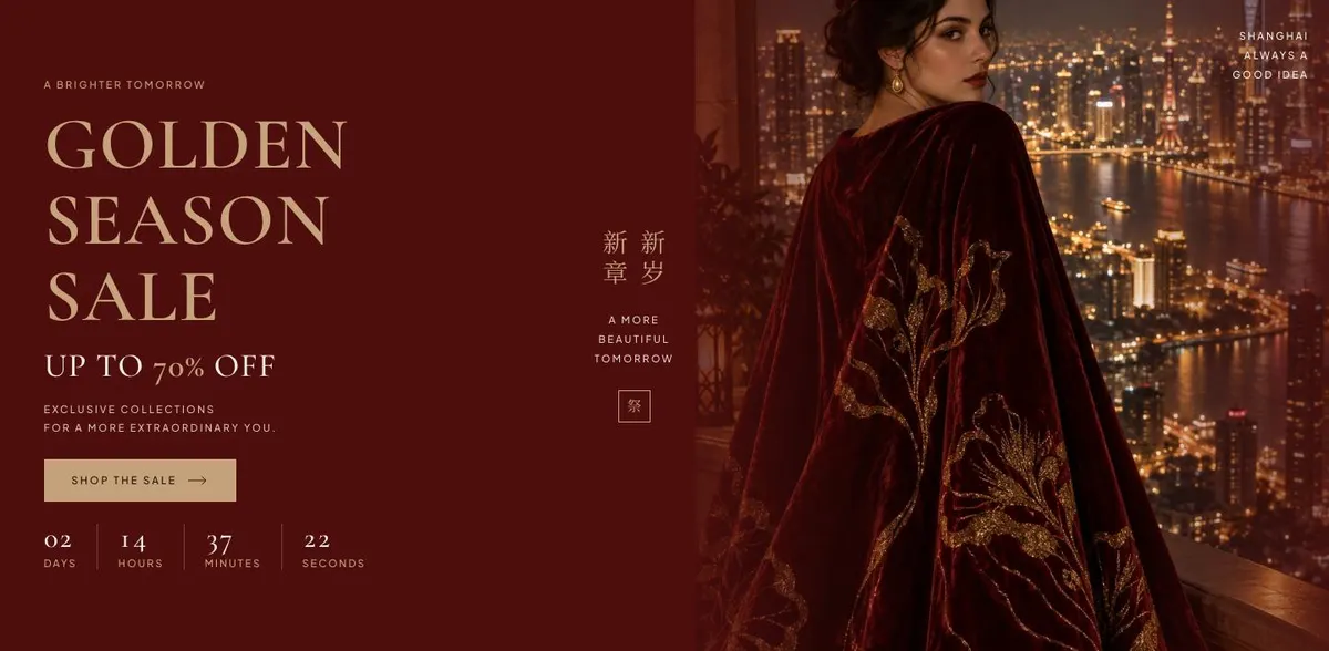 Hotel Flash Deals template — Hero section