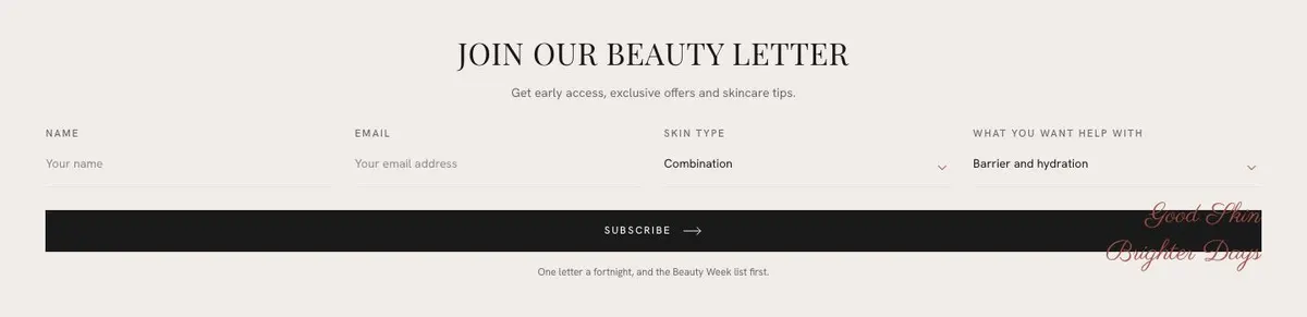 Skincare Summer Sale template — Letter section