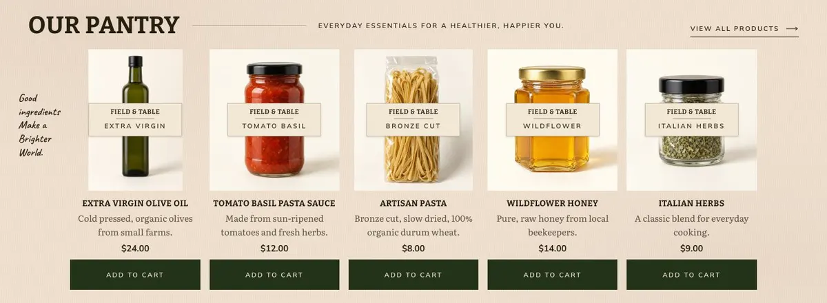 Grocer Weekend Offers template — Pantry section
