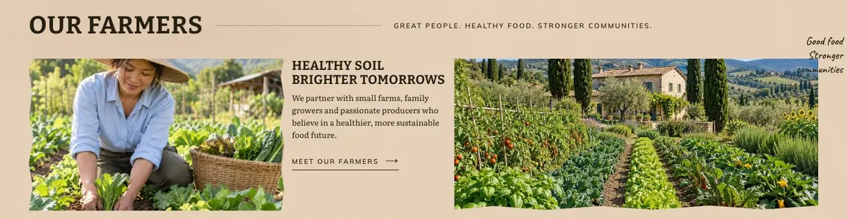 Grocer Weekend Offers template — Farmers section