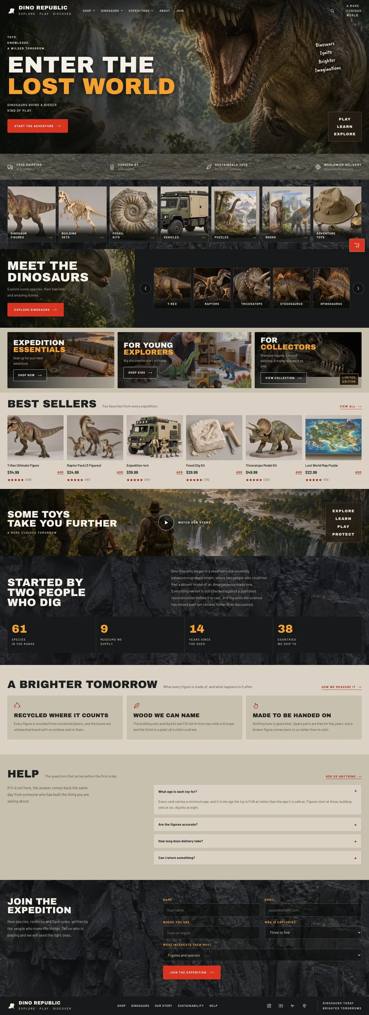 Outdoor Season End template, the whole page on desktop