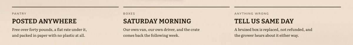 Grocer Weekend Offers template — Delivery section