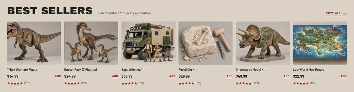 Outdoor Season End template — Shop section