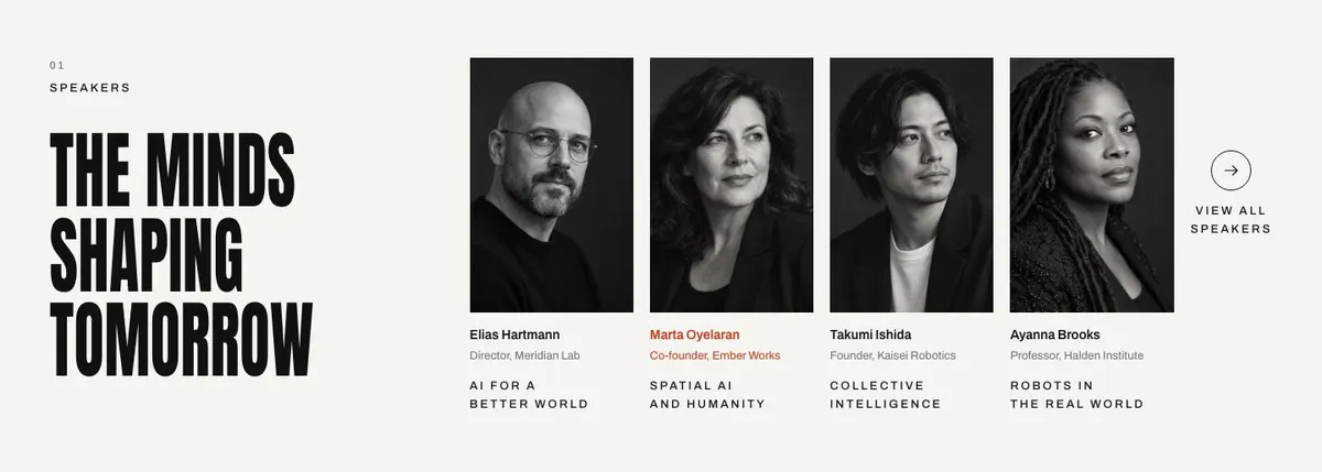Tech Conference template — Speakers section