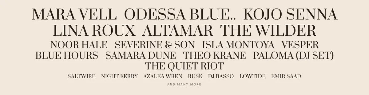 Music Festival template — Lineup section