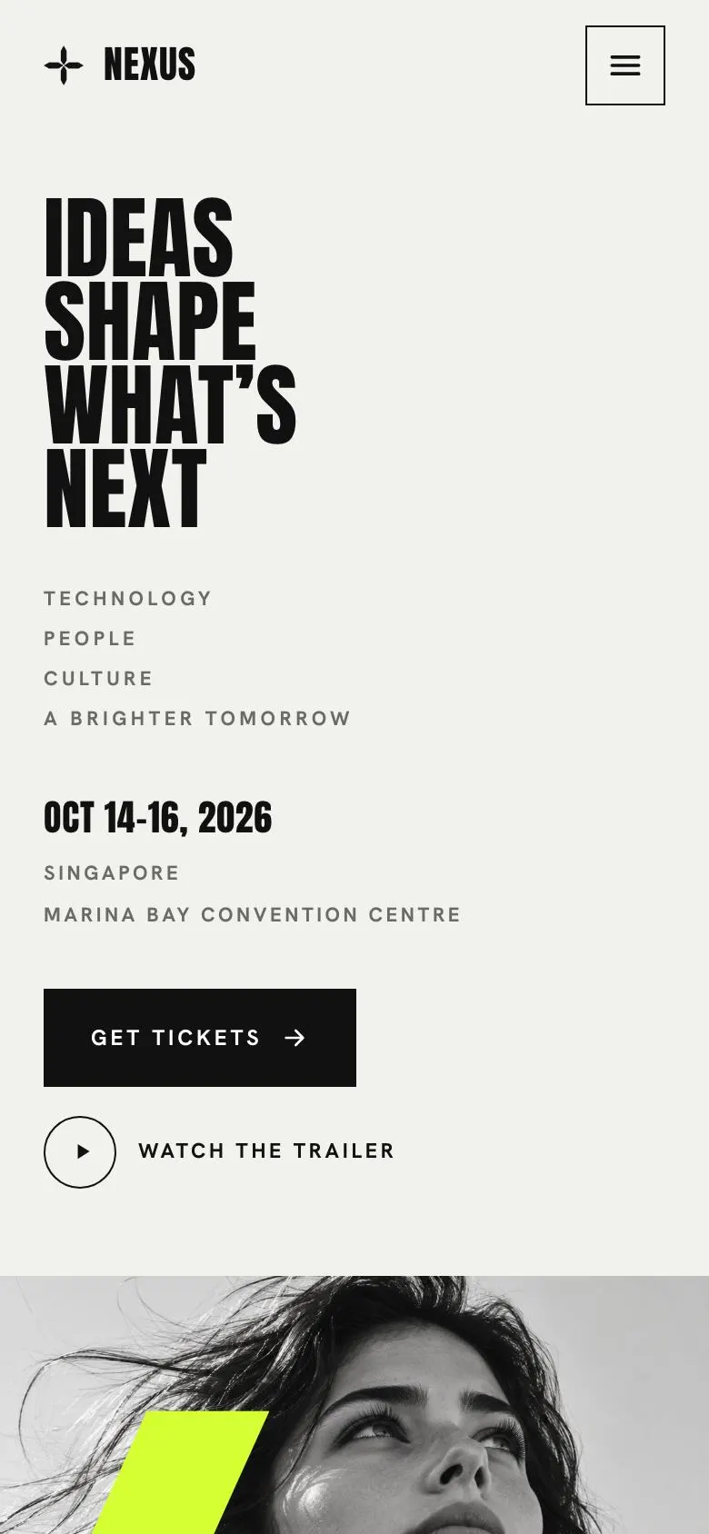 Trade Expo Floor Plan landing page template on a phone
