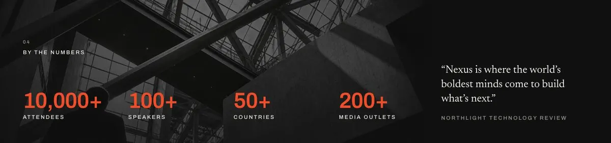 Tech Conference template — Numbers section