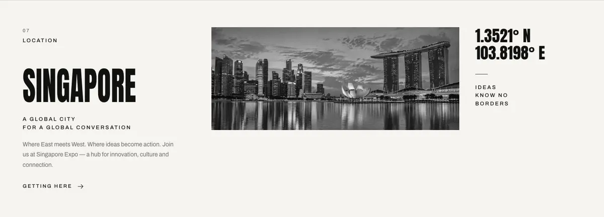 Tech Conference template — Location section