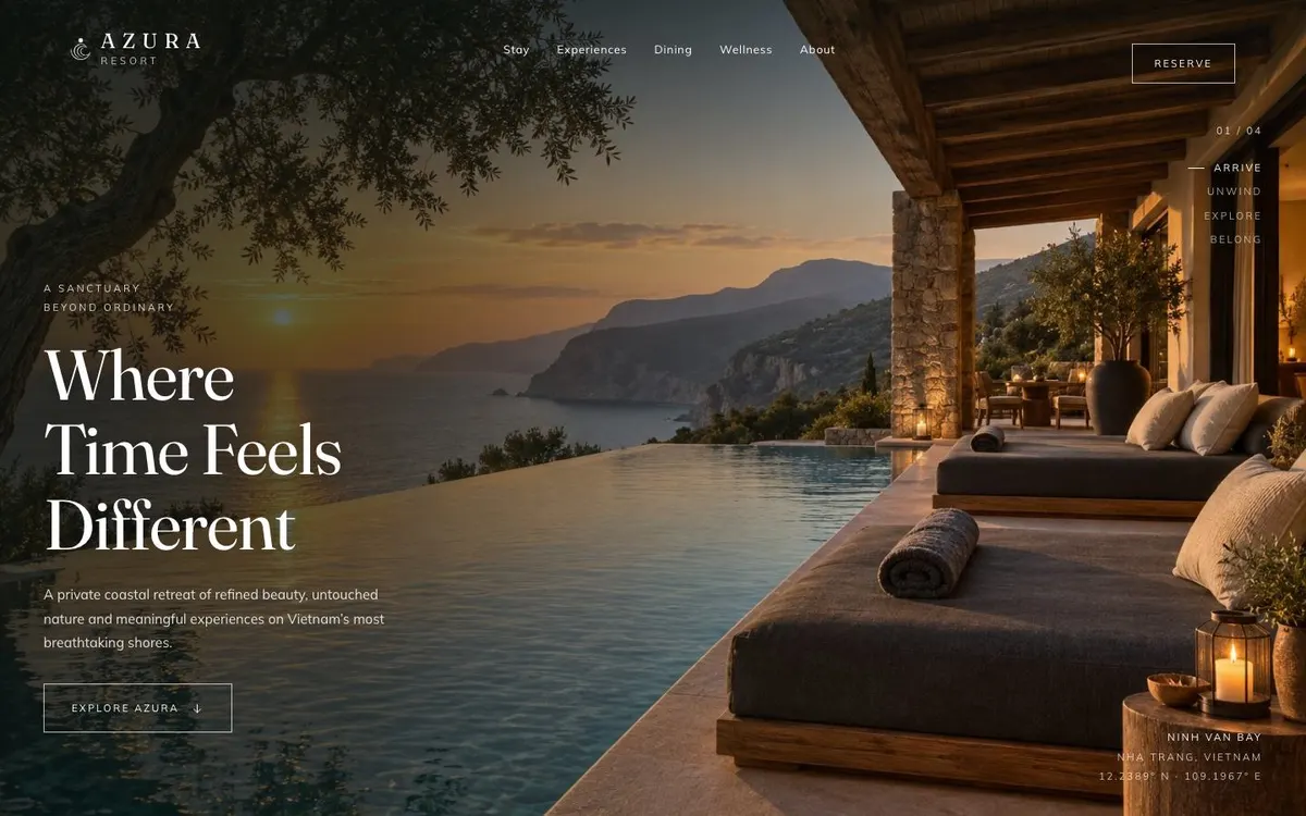 Hotel Booking Platform template — Hero section