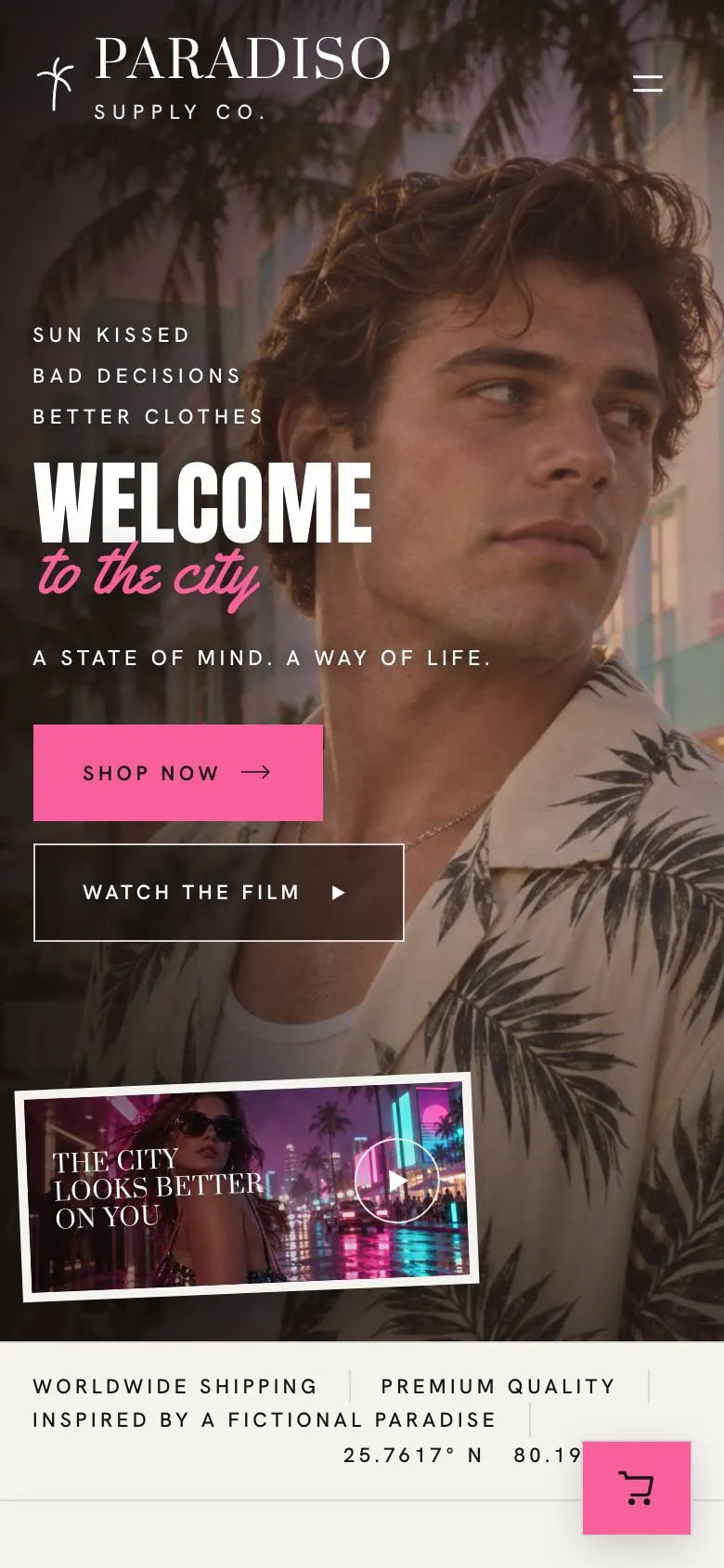 Boutique Resort Direct landing page template on a phone