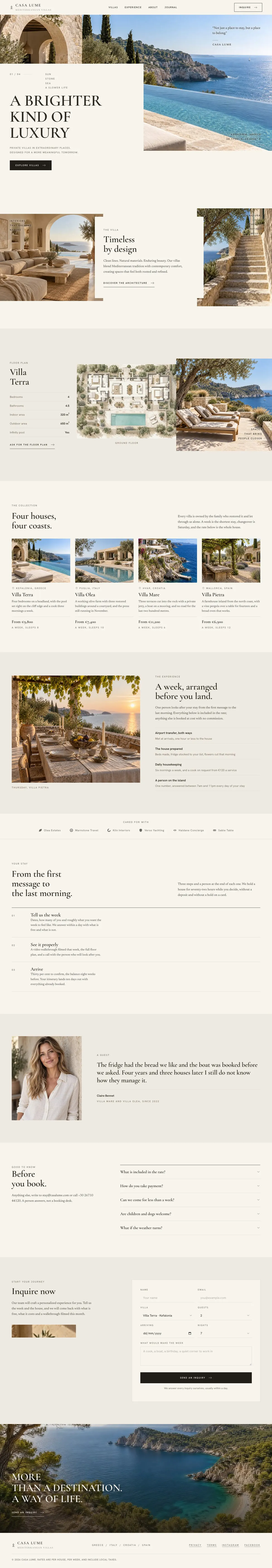 Cabin Rentals Direct template, the whole page on desktop