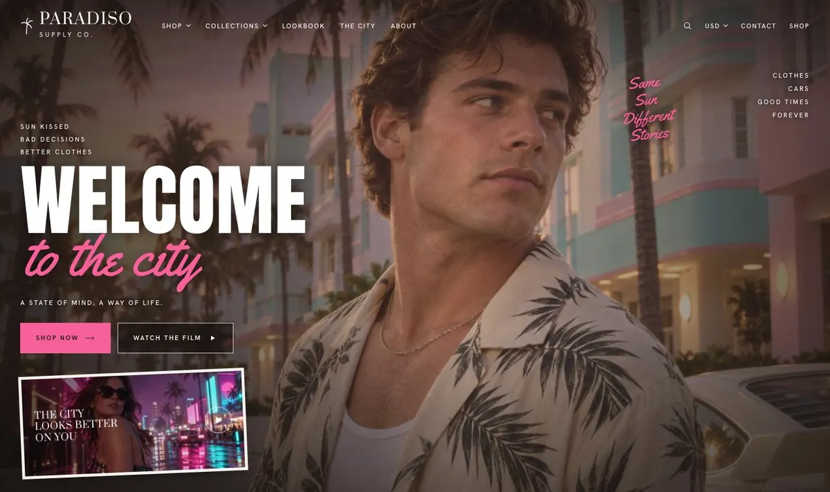 Boutique Resort Direct template — Hero section