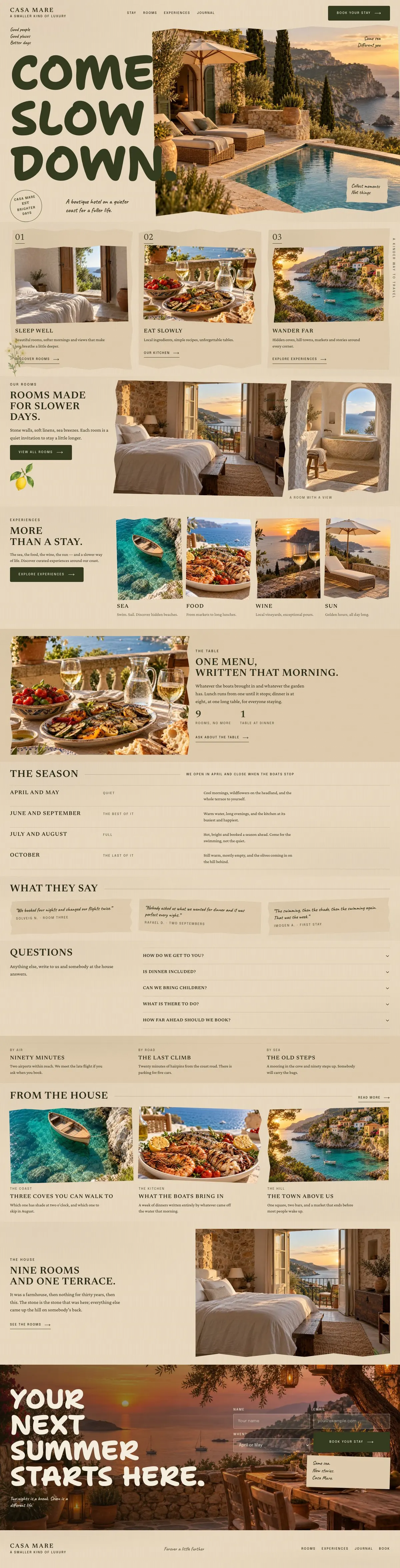 Adventure Trip template, the whole page on desktop