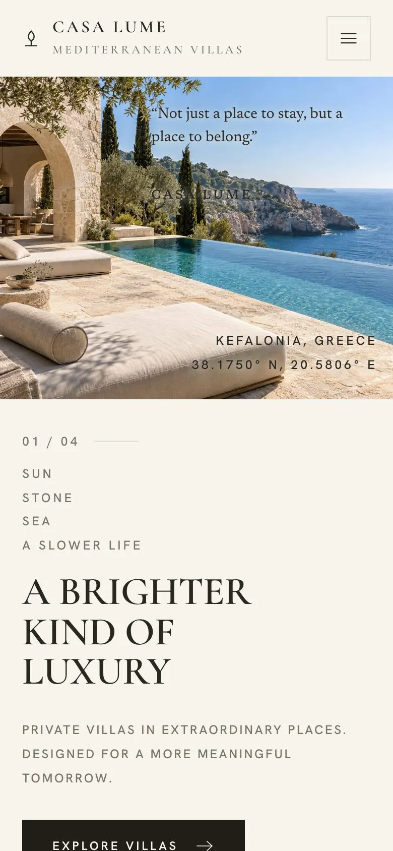 Cabin Rentals Direct landing page template on a phone