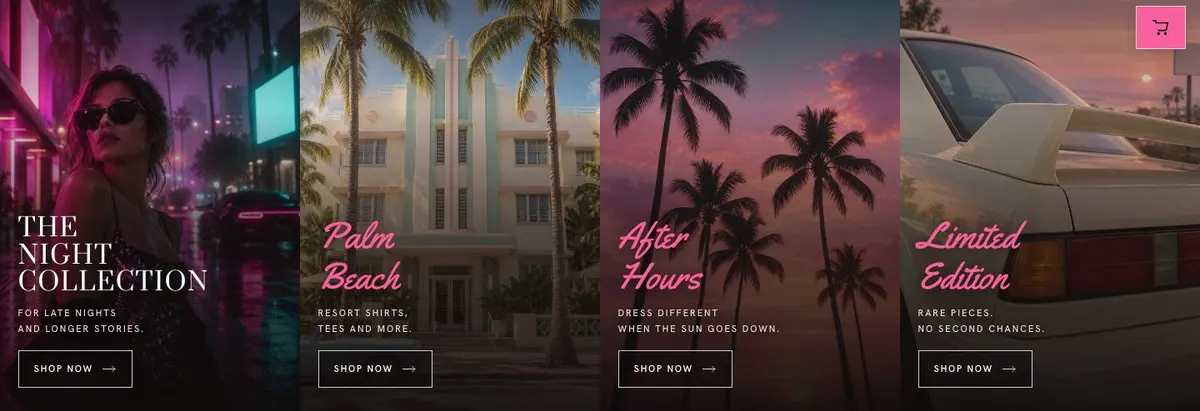 Boutique Resort Direct template — Collections section